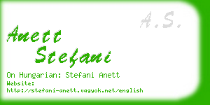 anett stefani business card